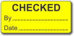 CHECKED adhesive label, yellow, removable