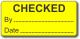 CHECKED adhesive label, yellow