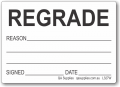 REGRADE adhesive label, white