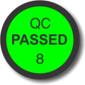 QC Passed 8 adhesive label, green