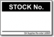 Stock No. adhesive label, white