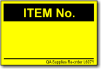 Item No. adhesive label, yellow