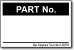 Part No. adhesive label, white