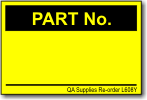 Part No. adhesive label, yellow