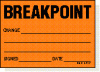 Breakpoint adhesive label, orange