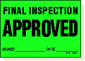 Final Inspection Approved adhesive label L319