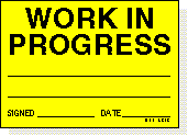 Work in Progress adhesive label L323