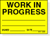 Work in Progress adhesive label L323